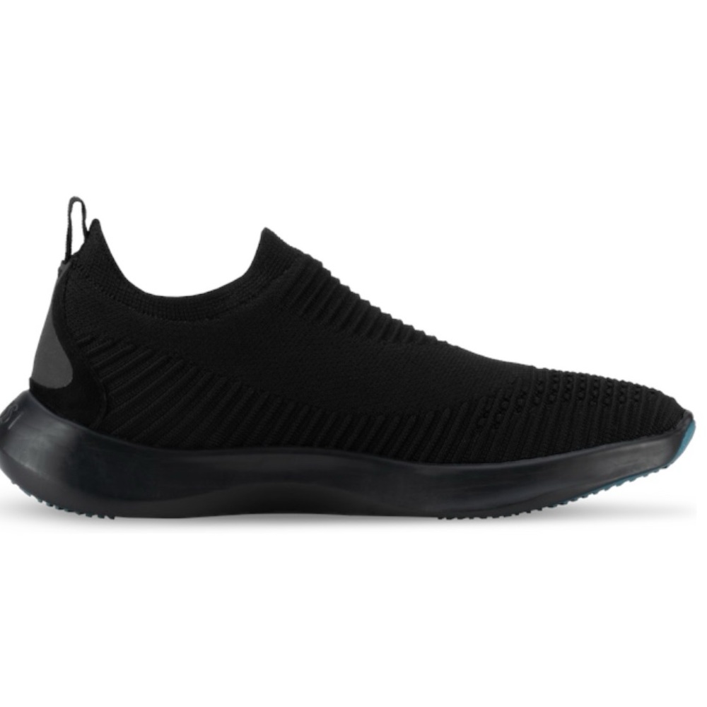 VESSI Women's WATERPROOF Everyday Move Slip-On Sneaker in Onyx Black/Black (8) - Picture 3 of 10